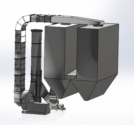INDUSTRIAL DUST COLLECTOR SYSTEM FAN DOWNCOMER