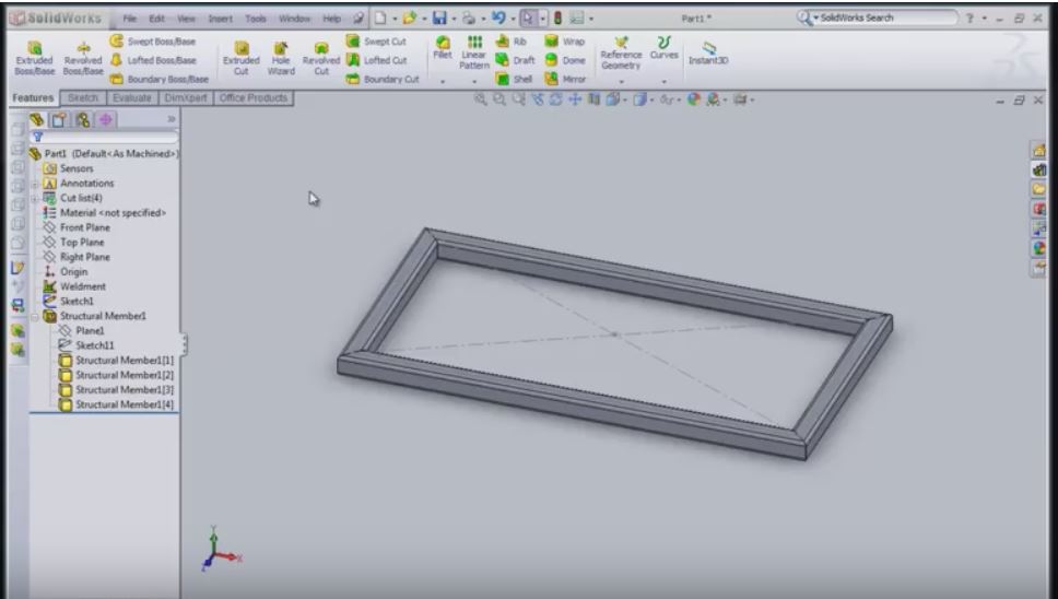 solidworks tutorial on YouTube by AAADrafting